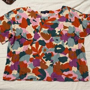 Cutie Multicolor Floral Short Sleeve Top